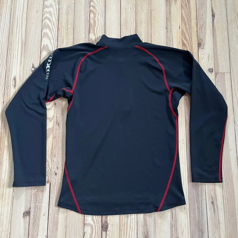 The North Face Black Red Trim Half Zip Pullover Long Sleeve Athletic Shirt Men S